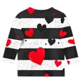 thumbnail image 4 of BaoFuBaoMei Boys Girls Graphic Tees and Tops Valentines Heart Long Sleeve Pullover Shirt Slim Crew Neck Fall Outfits for School Party Classroom Celebration, 4 of 4