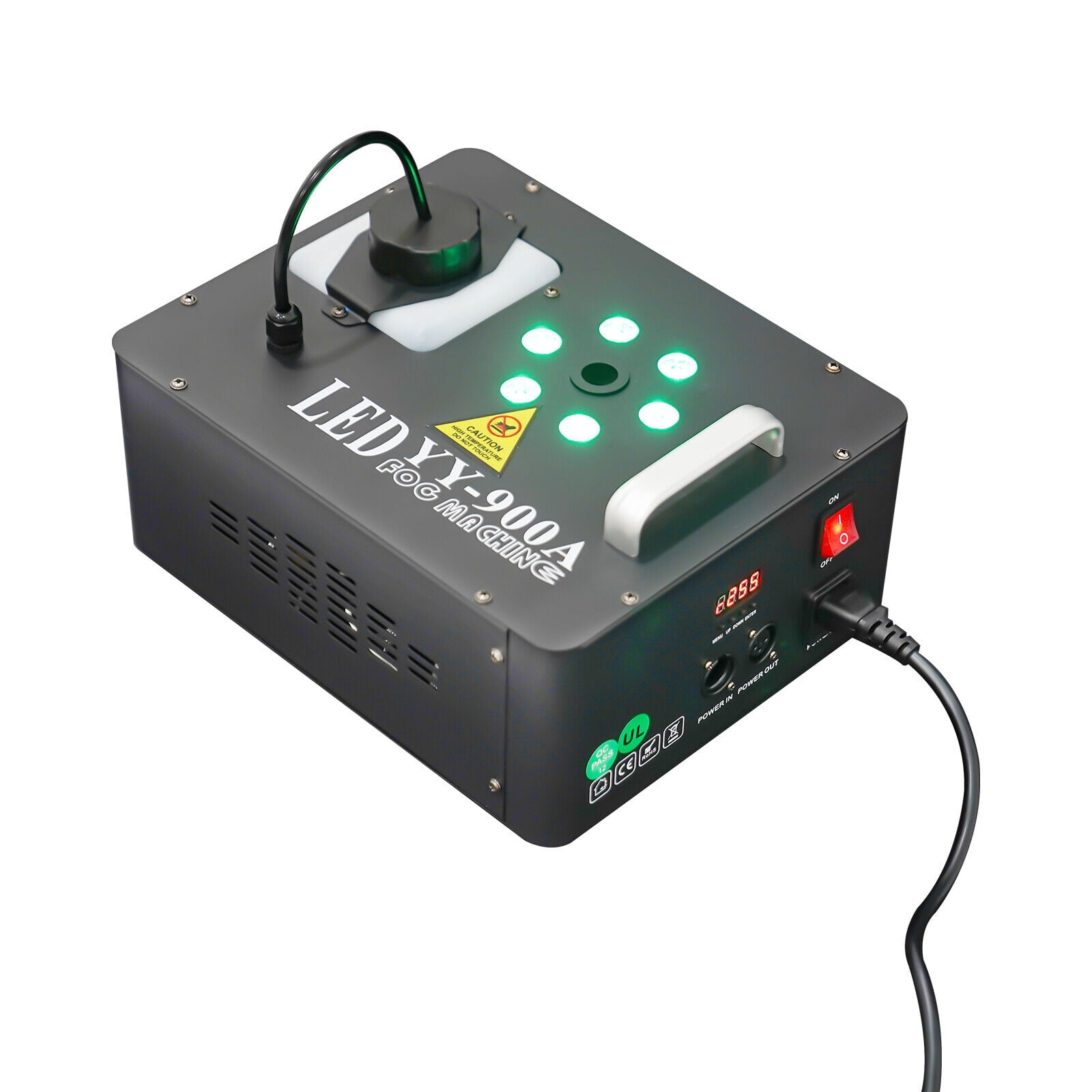 DJ Geyser T6 Vertical Pyrotechnic-Like 6 RGB LED Fog Machine With Remote US1200W for live concerts, stages