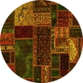 thumbnail image 1 of Ahgly Company Indoor Round Oriental Yellow Modern Area Rugs, 8' Round, 1 of 4