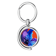 thumbnail image 1 of Twin Flames Surround Holi Day Rotating Keychain Metal Keyring Holder, 1 of 2