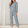 thumbnail image 2 of Daiia Sleep Rabbit for Women's Long-Sleeved Pajama Set – Soft & Comfortable Sleepwear Button-Up Pajamas Cozy Lounge Wear-X-Large, 2 of 7