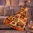 thumbnail image 6 of Cute Autumn Puppies Pumpkins Sunflowers Patchwork Harvest Scene, Festive Pet Portrait Pattern, Warm Flannel Blanket for Living Room and Bedroom, Dog Lovers Thanksgiving Gift, Pet Lover Home Decor, 6 of 9