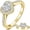 Yellow Gold, variant on 2 CT D Color VVS1 Moissanite Engagement Ring , S925 Sterling Silver With 18k White Gold Plating Heart-shaped Double Halo Women Ring with Side Stones Promise Bridal Ring