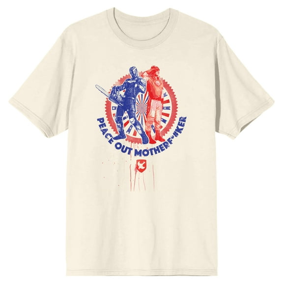 Peacemaker Peace Out Vigilante And Peacemaker Men's Natural Ground T-shirt-XXL