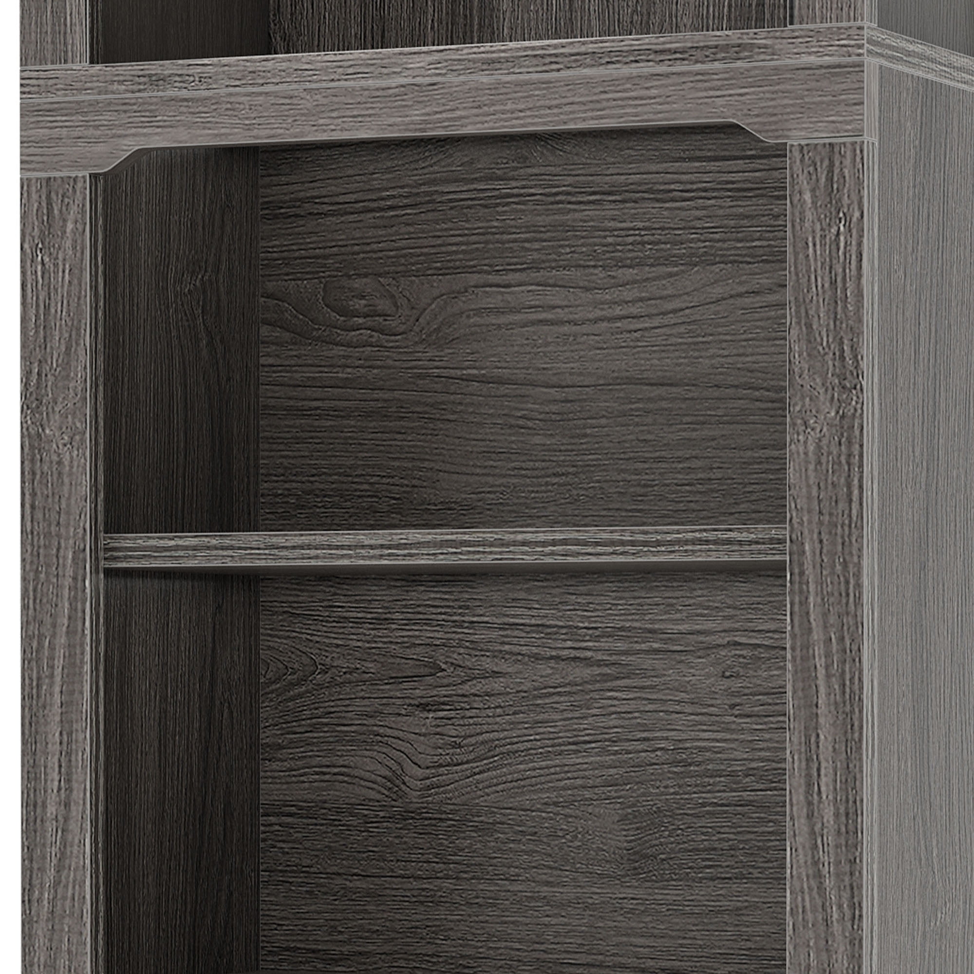 Craftian 5 Tiers Arched Bookshelf, 68.5" Tall Modern Bookcase Display Storage Rack Wooden Bookshelves, Gray