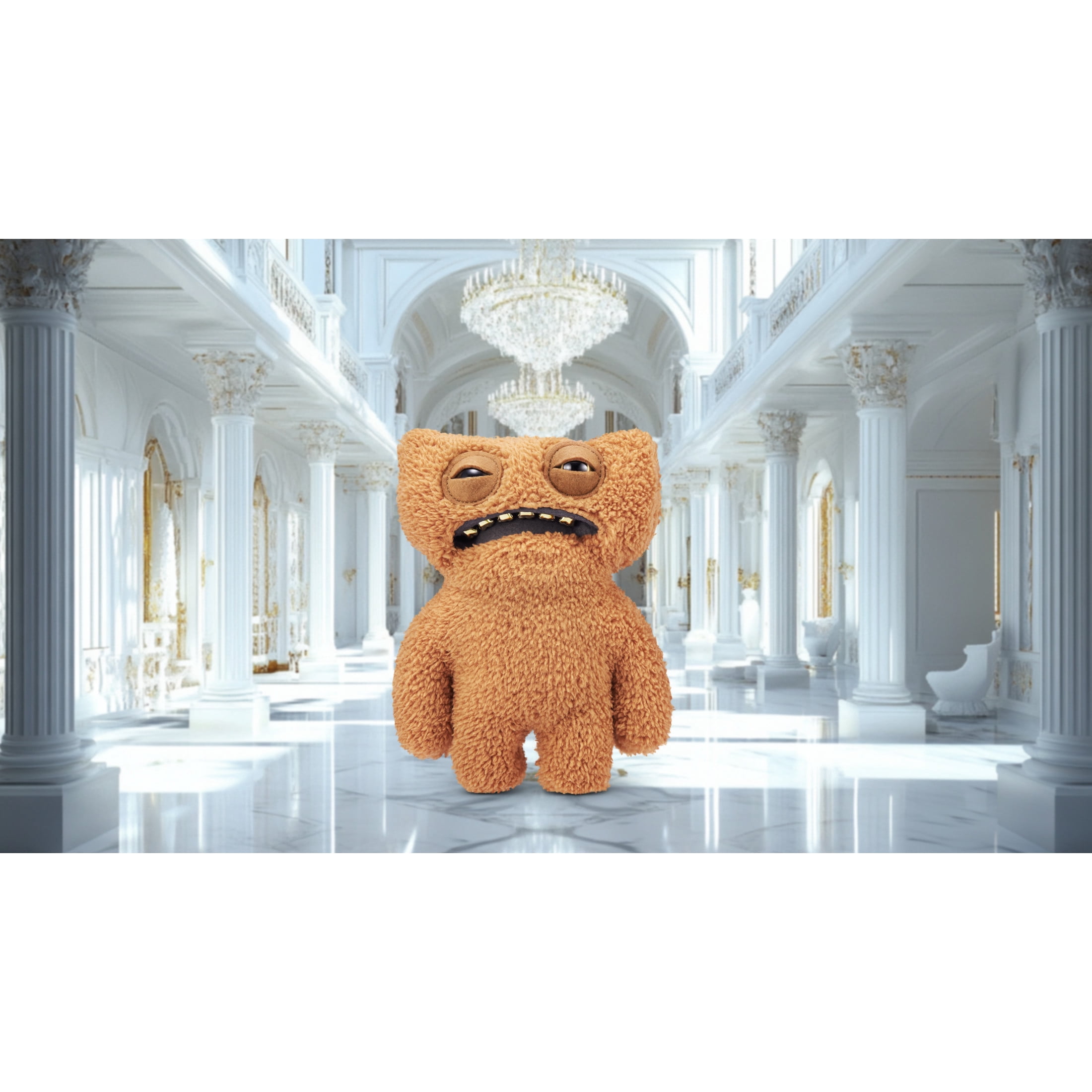 Fuggler Gold Fuggs 9 inch (Gnawing Terror), Funny Ugly Monster Soft Plush Collectible Toy by ZURU