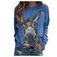 thumbnail image 1 of Fridja Chandails en Molleton Imprimés Décontractés pour Femmes Col Rond Manches Longues T-Shirts Amples, 1 of 5