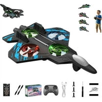 Skyriders RC Jet,RC Stunt Fighter Jet Toy with 360° Flips & LED Lights,Christmas Remote Control Helicopter,Foam Remote Control Airplane,Rechargeable Hovering Fighter Helicopter,for Beginners