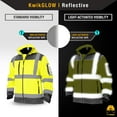 thumbnail image 2 of KwikSafety (Charlotte, NC) GALAXY SoftShell Safety Jacket (LIMITED EDITION PATTERN) Class 3 Hi Visibility Water Resistant ANSI OSHA Reflective Hoodie Winter Construction Gear Men | Yellow Extra Large, 2 of 6