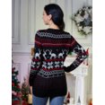 thumbnail image 6 of Women's Ugly Christmas Cardigans Button Down Open Front Knit Pullover Holiday Long Sleeve Cardigan Sweaters Red, 6 of 7