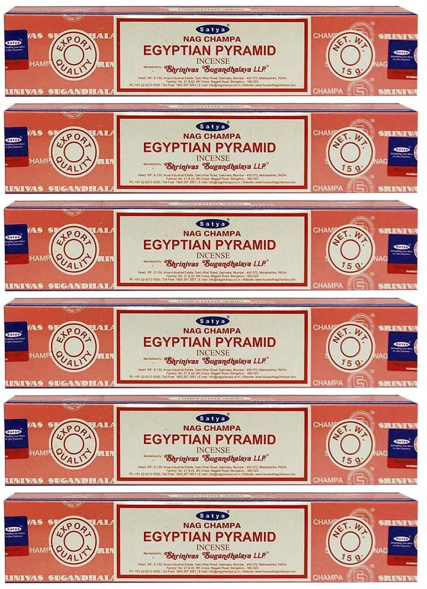 Trumiri Incense Stick Holder Bundle with Satya Nag Champa Egyptian Pyramid 15g Incense Sticks - Pack of 6 (approx 90 Sticks)