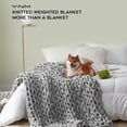 thumbnail image 2 of YnM Velvet Knitted Weighted Blanket, Hand Made Chunky Knit Weighted Throw for Sleep, Stress or Home Décor, Rest and Relax in Style with YnM's Handmade Weighted Blankets (Light Grey, 48"x72" 12lbs), 2 of 5