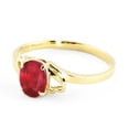 thumbnail image 3 of Galaxy Gold 14K Solid Gold 1.15 Carat Natural Ruby Oval Cut Ring for Women - Yellow Gold Fine Jewelry, 3 of 7