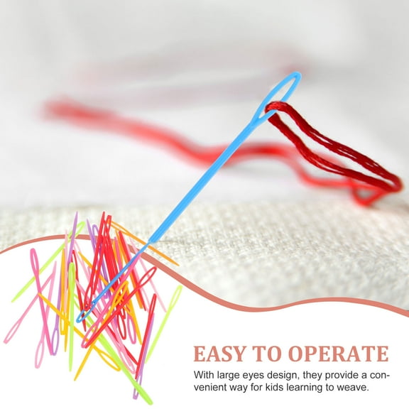 Clispeed Plastic Sewing Needles Assorted Color 40Pcs 3.5in