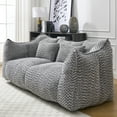 thumbnail image 3 of Oversized Bean Bag Chairs for Adults, 73" Fluffy Loveseat Bean Bag Sofa with Armrest and High-Density Foam Filled, Plush Comfy Lazy Sofa for Living Room, Bedroom, Apartment, Grey, 3 of 7