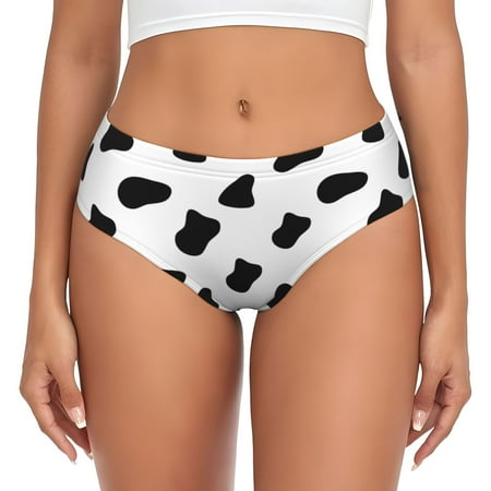Womens Underwear - Black White Cow Print No Show Seamless Underwear for Women  Soft Stretch Womens Panties  Hipster Ladies Panties Bikini Underwear Briefs