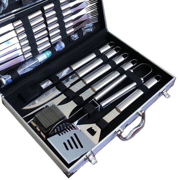 Cheer Collection 30 Piece BBQ Set with Aluminum Case