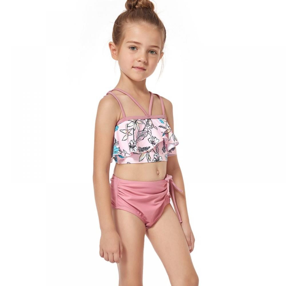 GYRATEDREAM Girls' Flounce Bikini Beach Sport 2 Piece Swimsuit 414