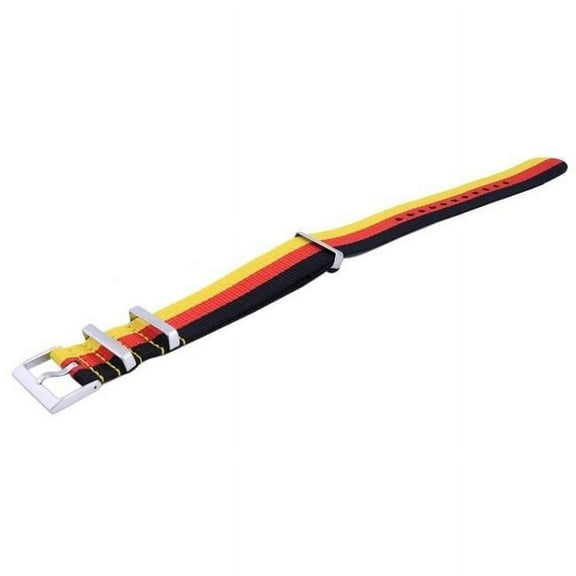 Ratio  22 mm Men Germany National Flag Pattern Polyester Strap, Black
