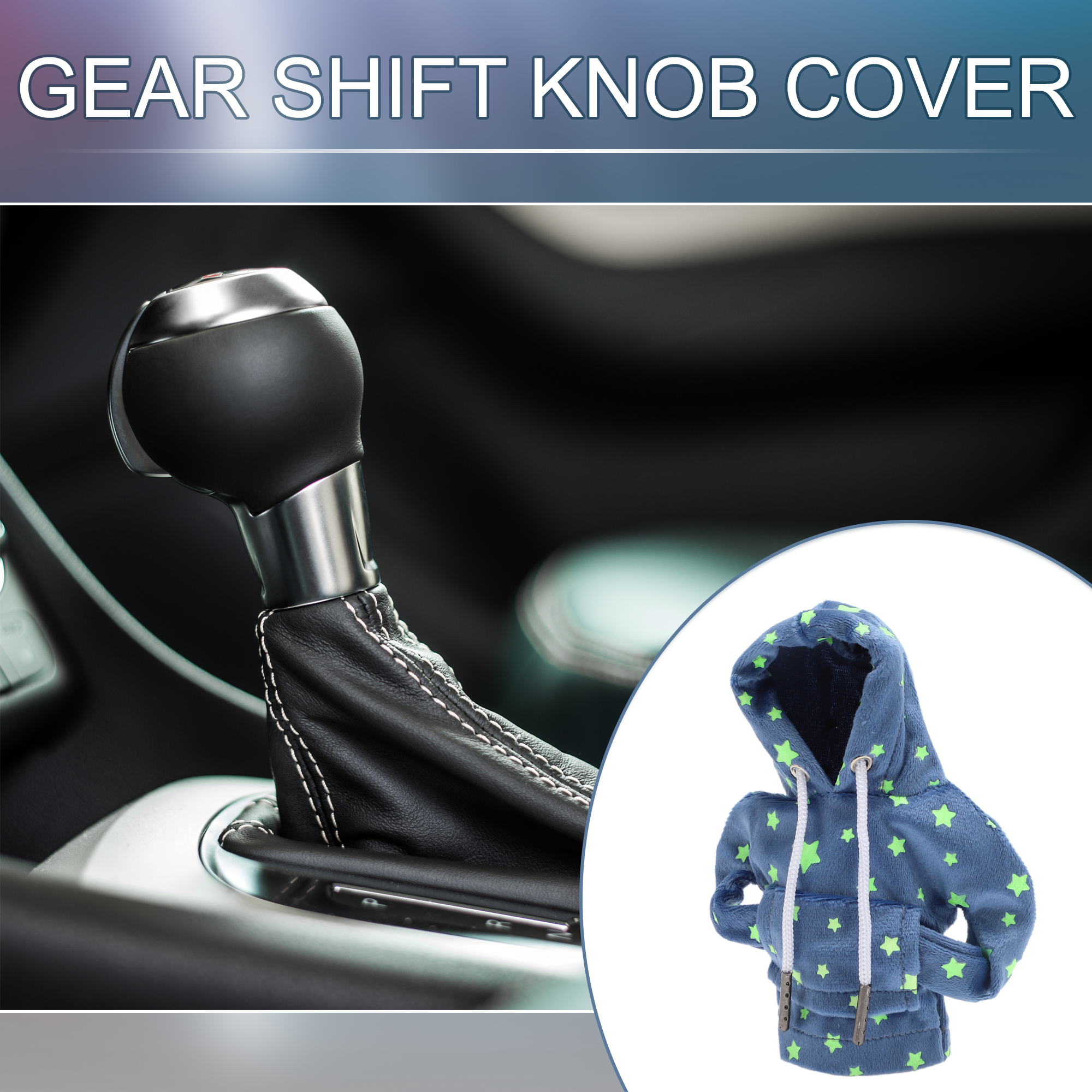 Unique Bargains Universal Shift Knob Cover Star Glow in the Dark for Car RV Truck Blue