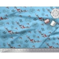 thumbnail image 2 of Soimoi Blue Cotton Voile Fabric Floral,Heart & Bird Folk Art Decor Fabric Printed Yard 42 Inch Wide, 2 of 3