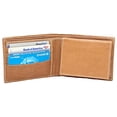 thumbnail image 4 of Tan RFID Blocking Premium Leather Bifold Wallet Center Flap Credit Card Business Card ID Holder, 4 of 10