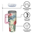 thumbnail image 4 of OBREWU Pioneer Flower Tumbler with Handle and Lid,Pioneer Flower 40oz Double Wall Vacuum Insulated Tumbler,Cups Gift for Women and Men, 4 of 7