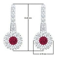thumbnail image 2 of Dazzlingrock Collection 0.55 Carat (ctw) 14K Black & White Diamond Cluster Halo Dangling Drop Earrings 1/2 CT, White Gold, 2 of 4
