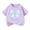 Purple, variant on Tranfacy Kids Girls 3-14 Years Summer Tops Short Sleeve Round Neck Bow Print Breathable Casual Daily Blouses Shirts