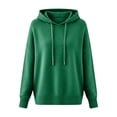 thumbnail image 2 of Green Sweaters for Women Hoodie Solid Color Loose Ladies Sweater Spring and Autumn One Word Shoulder Exposed Shoulder Hood Sweater Womens Fall Fashion Must Haves, 2 of 4