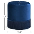 thumbnail image 3 of Meridian Furniture Teddy Contemporary Velvet Ottoman/Stool in Navy, 3 of 4