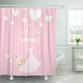 thumbnail image 1 of ABPHQTO Anuncio Baby Girl Design Pink Its Birth Born Love Arrival Bird Cumpleaños Baño Cortina de ducha 165x180 cm ABPHQTO PKNMT66x72Shower-8822, 1 of 2