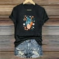 thumbnail image 2 of VBTAPA Easter Shirt for Women Bunny Shirts Cute Rabbit Graphic Tee Christian T-Shirt Easter Eggs Graphic Casual Tee Tops Sales of the Day Black L, 2 of 5