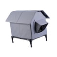 thumbnail image 3 of Caseta para gatos de exterior con patas elevadas para porche o granero. Resistente a la intemperie. Suministros para mascotas. Cama para perros a prue, 3 of 9