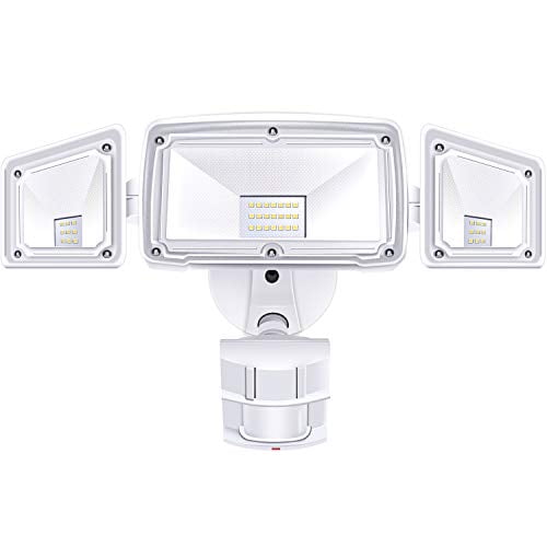 White SANSI LED Security Lights Motion Sensor Light Outdoor 30W 4000lm 5000K Motion Light Dusk to Dawn Flood Light Outdoor IP65 Waterproof Motion Sensor Flood Light Exterior Light