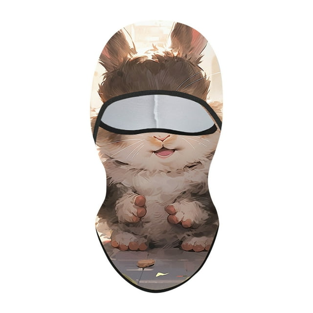 Hearth & Gear 2025 Children's Ski Face Guard Riding Face Guard Cartoon 3D Cat Ski Face Face Guard With Ears Music Festivals Raves Ski Halloween Party Keep Warm Windproof Outdoor Activities Swat for