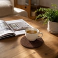 thumbnail image 4 of Anmrize 4Pcs Heat Resistant Cup Pad, Solid Braided Coaster, Natural Fiber Cup Mat, Rustic Table Accessory, Plain Woven Drink Coaster, Solid Natural Woven Round Coaster, Farmhouse Drink Pad, F, 4 of 4