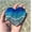 Dark Blue, variant on Ocean Pocket Heart Glass Ornament, Handmade Beach Themed Decor, Inspirational Keepsake, Ocean Wave Art Piece, For Gift Giving & Home Decor
