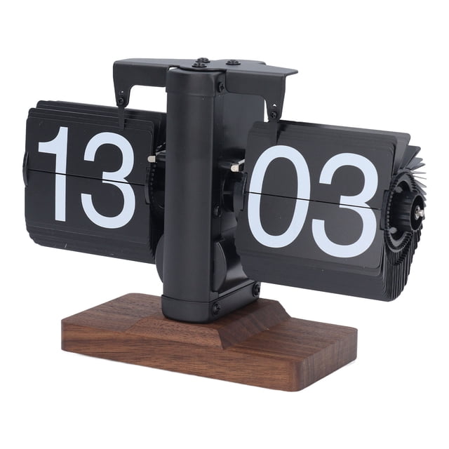 Retro Flip Down Clock, 24H Digital Flip Down Clock Mechanical Flip Clock Desk Clock for Home Livingroom Automatic Page Turning Clock