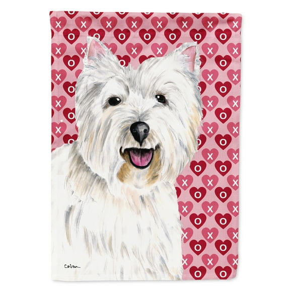 Carolines Treasures SC9269-FLAG-PARENT Westie Hearts Love and Valentines Day Portrait Flag  multicolor
