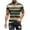 Yellow, variant on Njagoc3 Mens Summer Short Sleeve T-Shirt, Crew Neck, Striped Pattern, Breathable Material, Fashionable Style, Suitable for Summer Outings