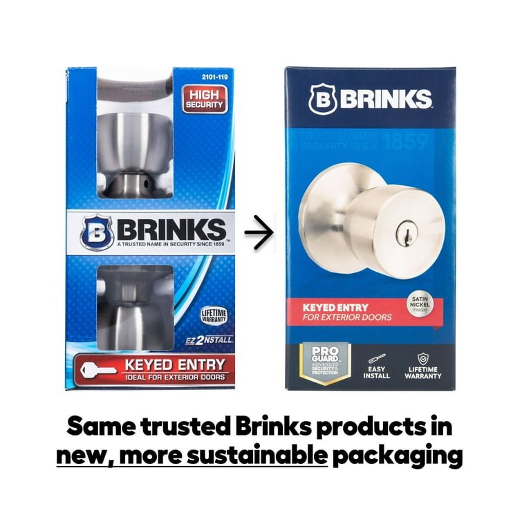 Bell♡　1109 Brinks Keyed Entry Classic Bell Style Doorknob, Satin Nickel
