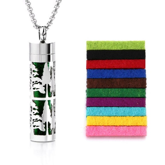 ZOUBAOQ NEW Essential Oil Necklace Aromatherapy Pendant Necklace 316L Stainless Steel Necklace, Jewelry Diffuser Gift Essential Oil