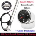 thumbnail image 1 of 52mm Fuel Level Gauge With 100-550mm Fuel Level Sensor 7 Color Marine Boat Car Point Fuel Tank Level Meter For Oil Tank Level, 1 of 1