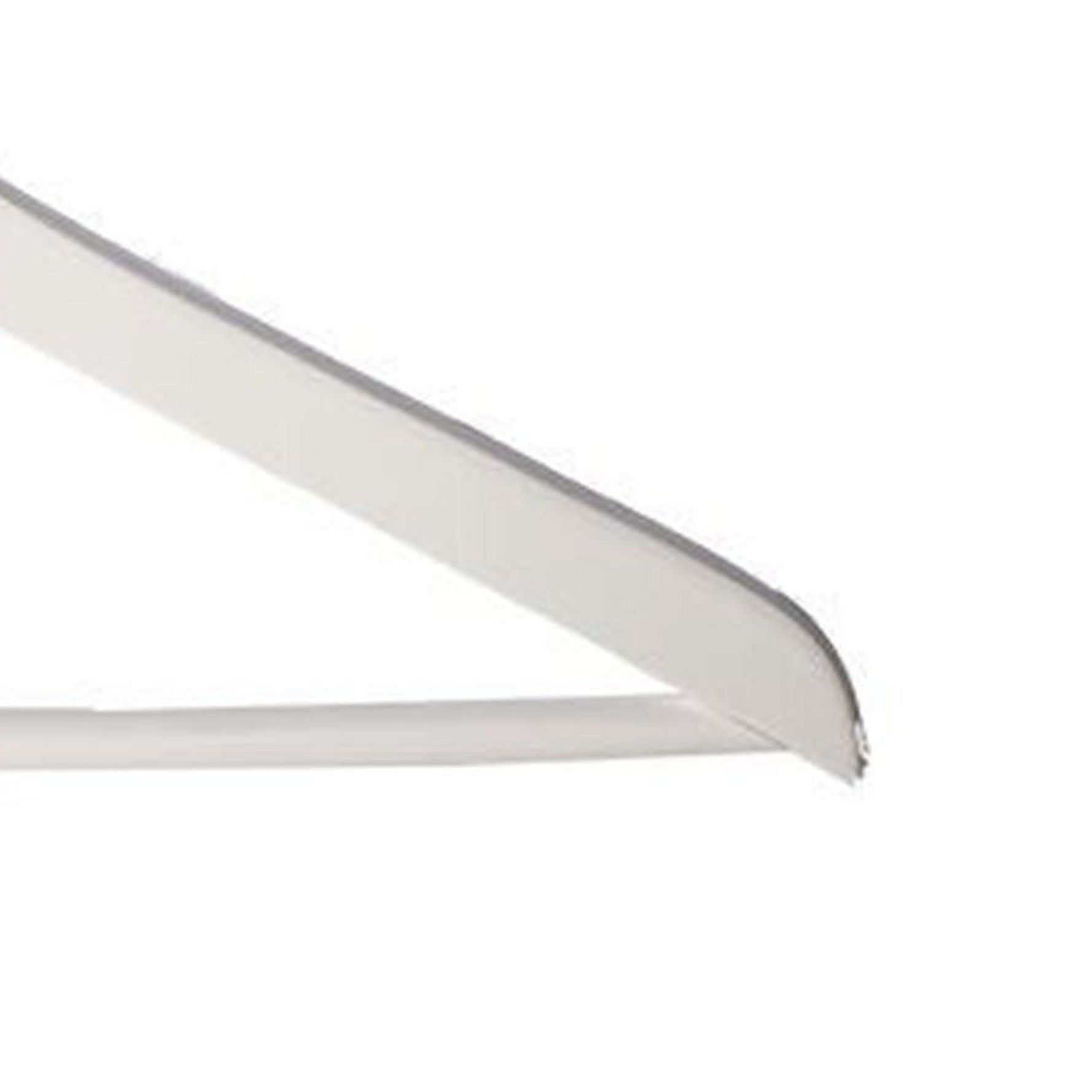 NAHANCO 17” Flat Wooden Suit Hanger With Stationary Pant Bar, White Gloss - 20/CTN.
