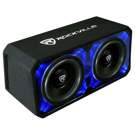 Rockville DV12K6D1 Dual 12" 4800w Car Audio Subwoofers Plexi Sub Enclosure Box