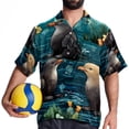 thumbnail image 4 of Platypus Men's Short Sleeve Hawaiian Beach Shirts, Casual Printed Button Down Spread Collar Tops, Summer Unisex Style, 4 of 6