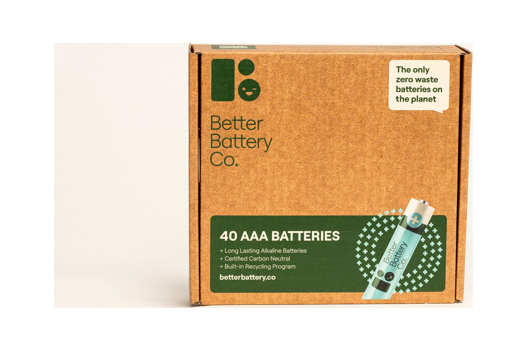 Better Battery Co. AAA Alkaline Batteries, 40-Pack – Family Size, Long-Lasting Power