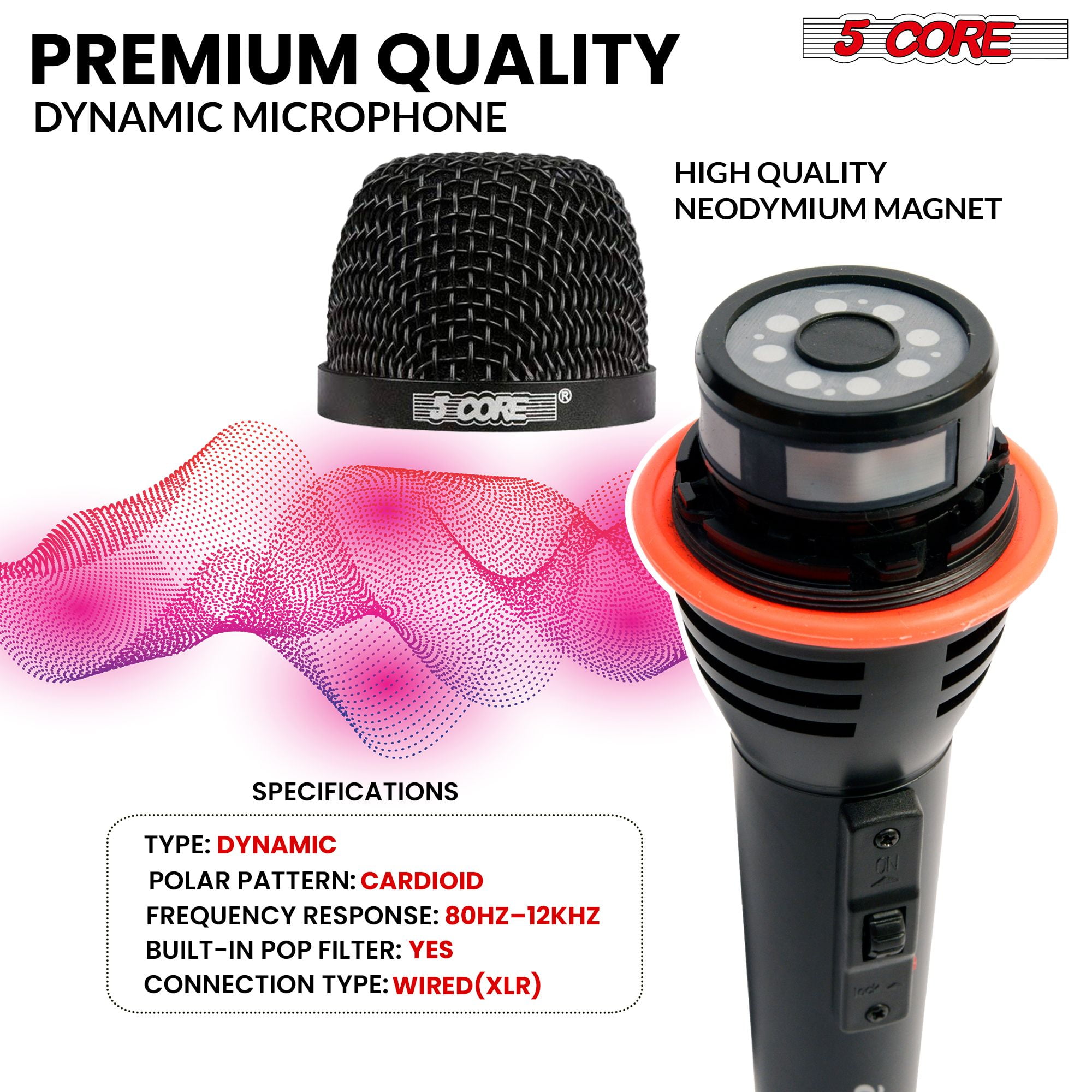 Microphone Dynamic Mic Karaoke Singing Studio XLR Mics Handheld Microfono