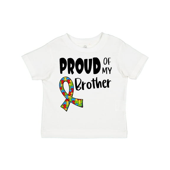 Inktastic Proud of My Brother Autism Awareness Puzzle Piece Ribbon Boys or Girls Toddler T-Shirt